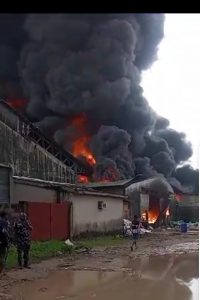 Inside Lagos: Plastic factory on fire