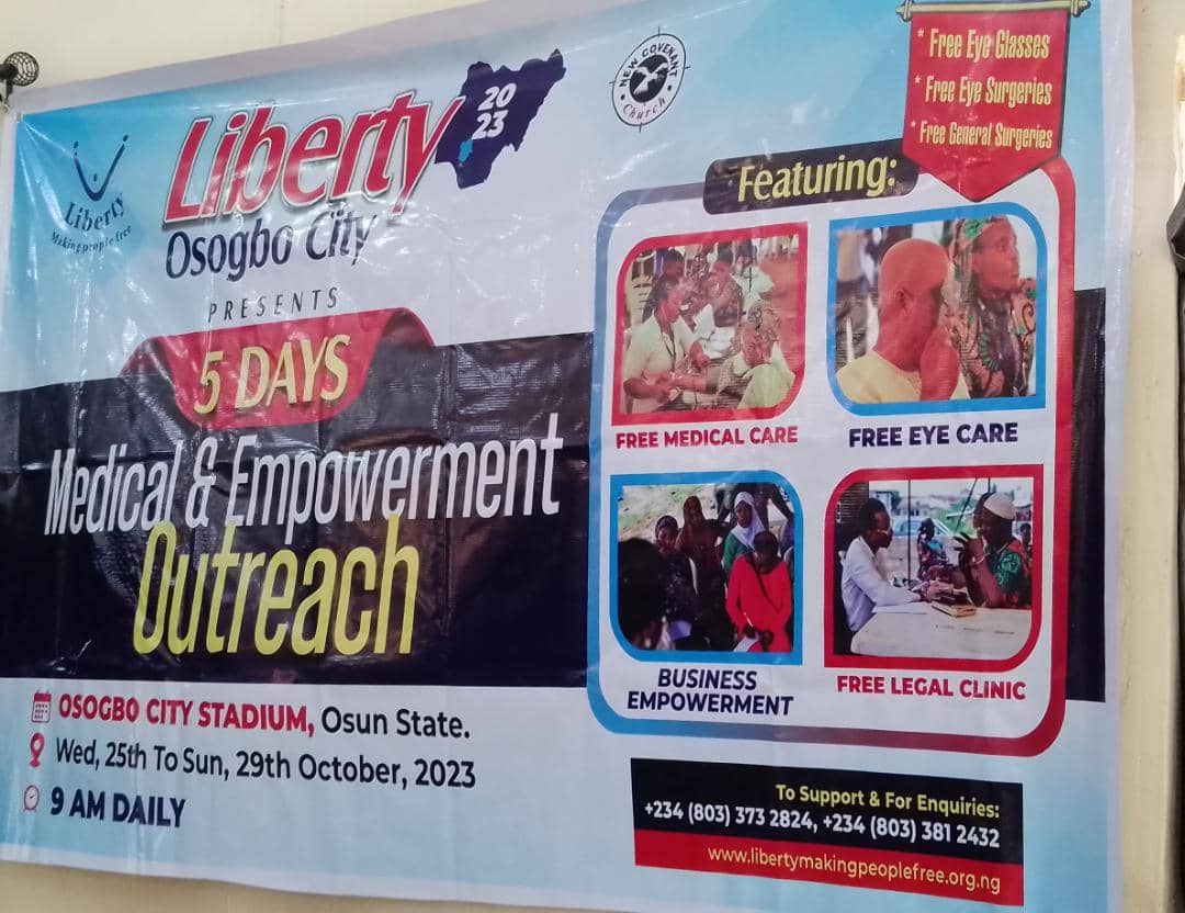 Details Emerge As New Covenant Church’s Liberty 2023 Presents 5-days Medical Care, Empowerment For Osun Residents