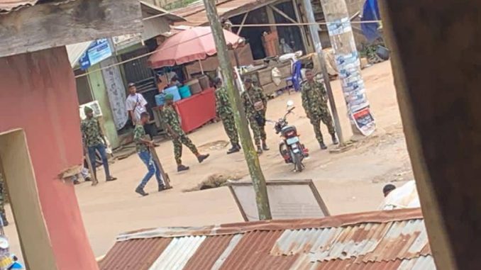 JUST IN: Tension As Hoodlums Beat Soldier In Osun