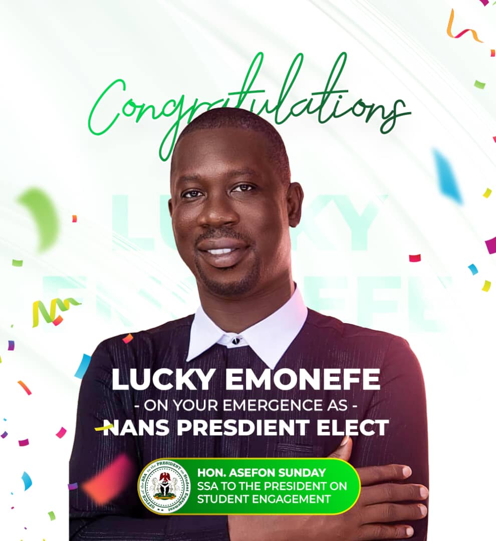 Nigeria SSA On Student Engagement, Asefon Congratulates New NANS President, Lucky Emonefe, Extends Partnership To Address Challenges in Students Community