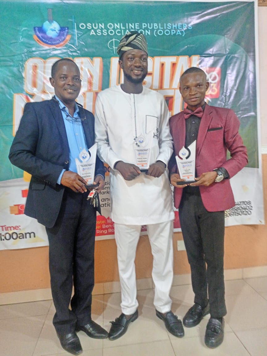 SOJWorld, Insight Media, Voice Air Media Win Osun Online Publishers Awards Of Excellence 2023