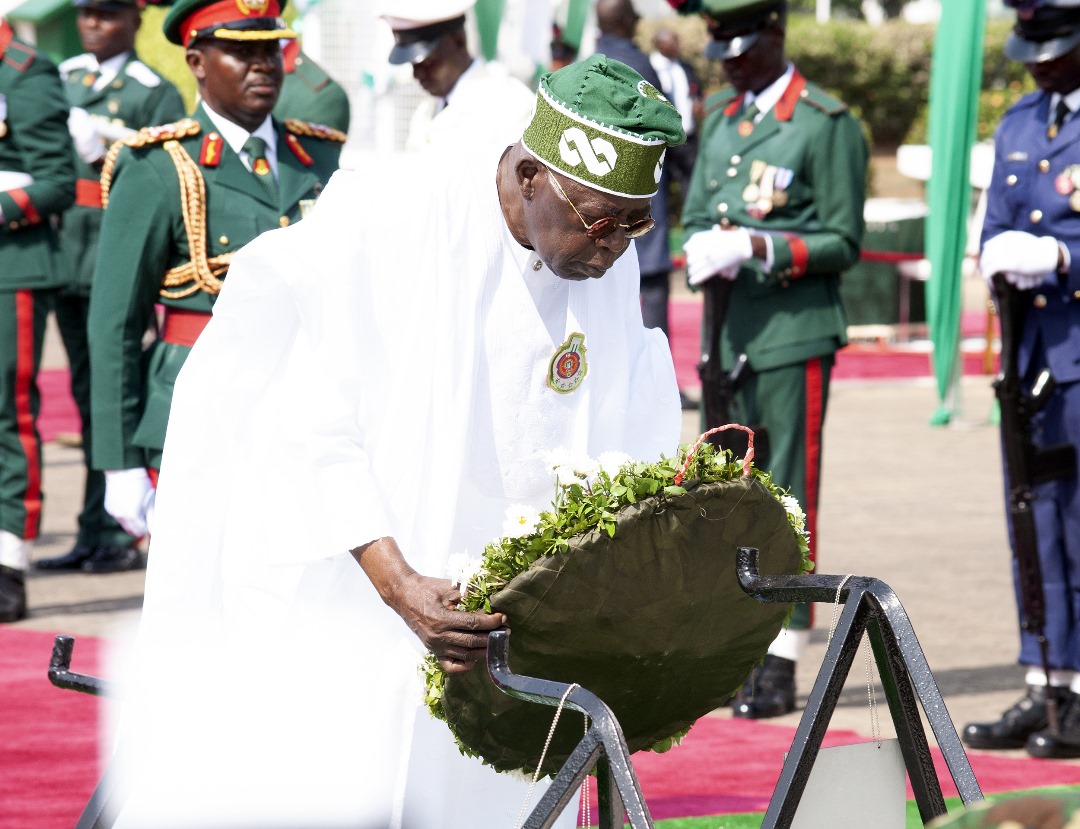 Tinubu Leads Historic Armed Forces Remembrance Day, Pledges Support for Fallen Heroes’ Families