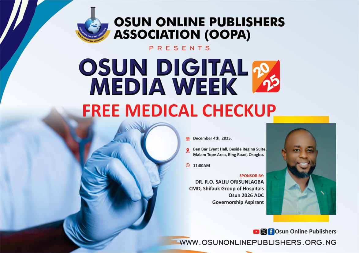 Shifauk Group of Hospitals offer Free Medical Checkup at 2025 Osun Digital Media Week, Thursday