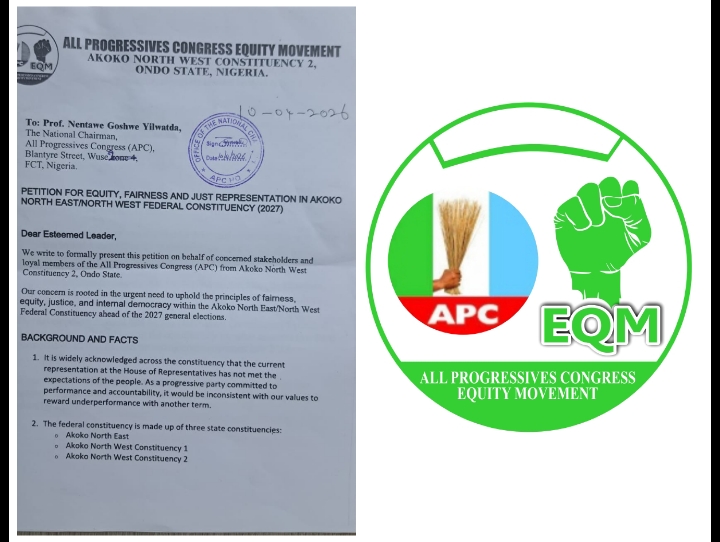 APC Equity Movement Demands Fair Representation, Seeks Zoning Of 2027 Reps Ticket To Akoko North West Constituency 2